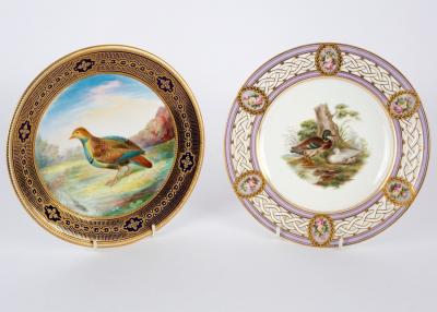 Appraisal: A Derby Crown cabinet plate painted a grey partridge signed