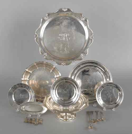 Appraisal: Group of sterling silver tablewares ozt