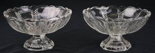 Appraisal: pr of th c pattern molded footed compotes clear cable