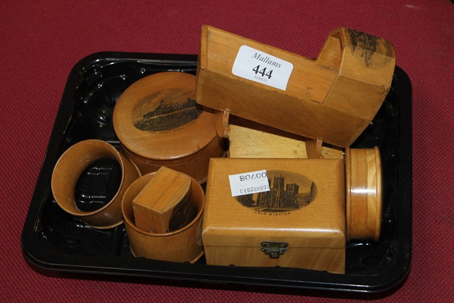 Appraisal: A SMALL COLLECTION OF MAUCHLINE WARE including a box and