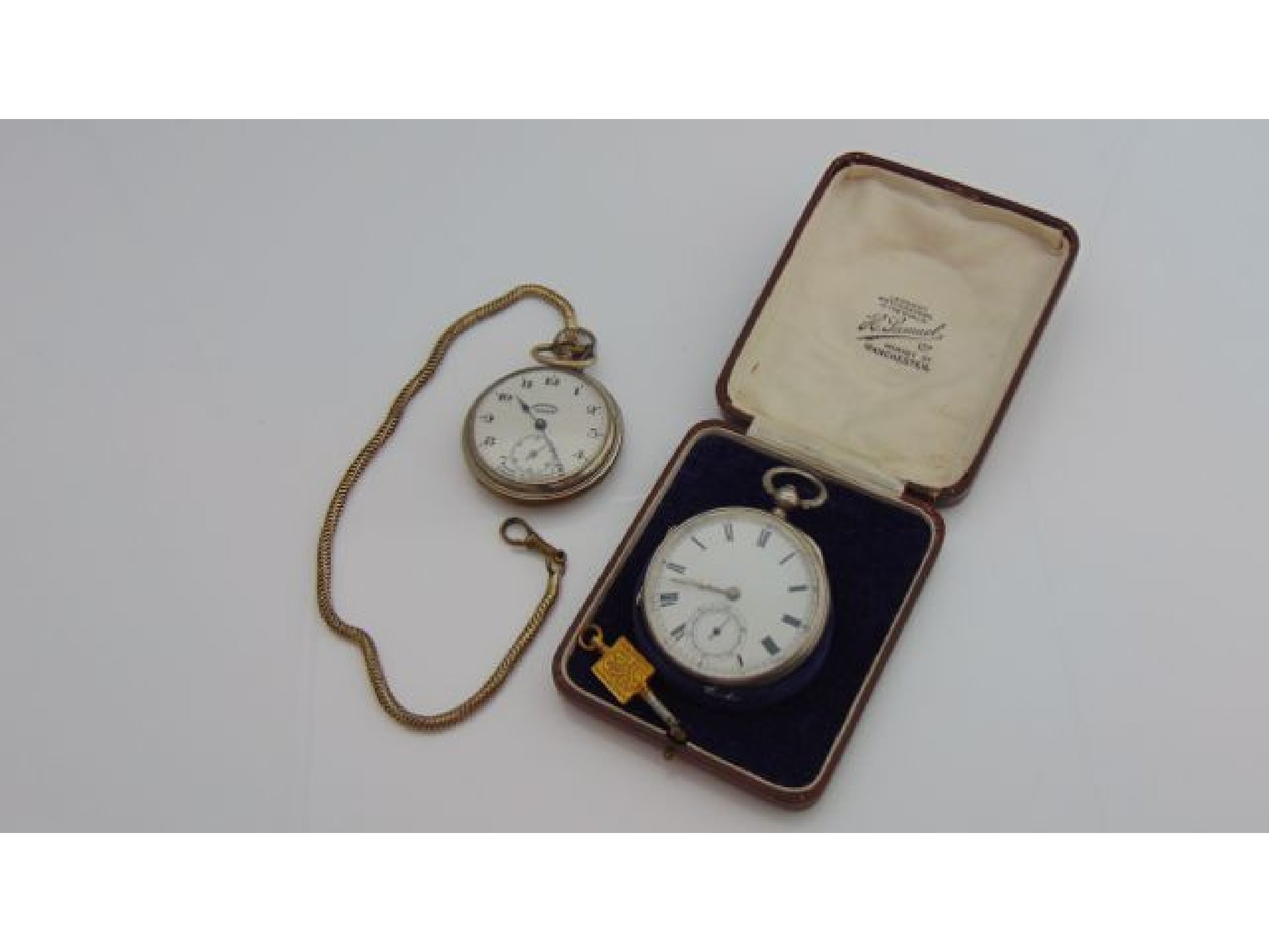 Appraisal: An English silver open-faced pocket watch Chester the white enamelled