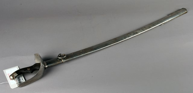 Appraisal: Spanish Infantry Sword with leather and brass scabbard blade marked