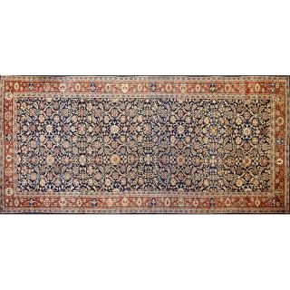 Appraisal: MAHAL CARPET Mina Khani pattern on blue field within red