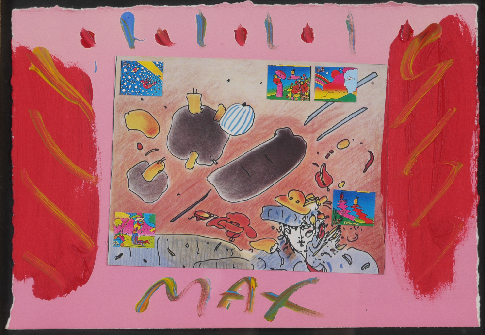 Appraisal: MAX Peter German - ''Daydreaming with Zooples'' Mixed Media with