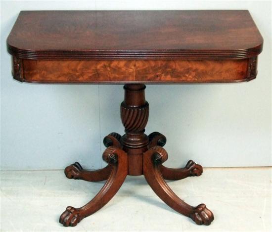 Appraisal: Regency mahogany tea table with fold over top on a