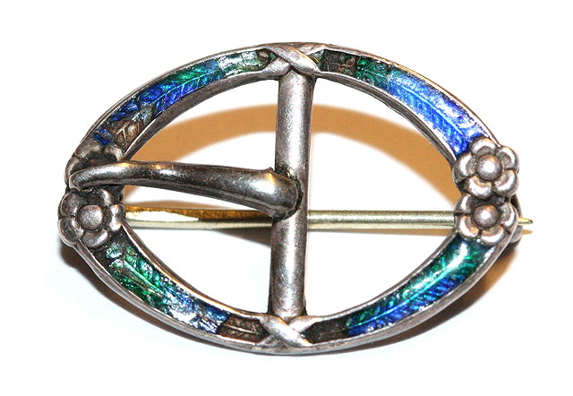 Appraisal: A SILVER AND ENAMEL BROOCH in the form of a