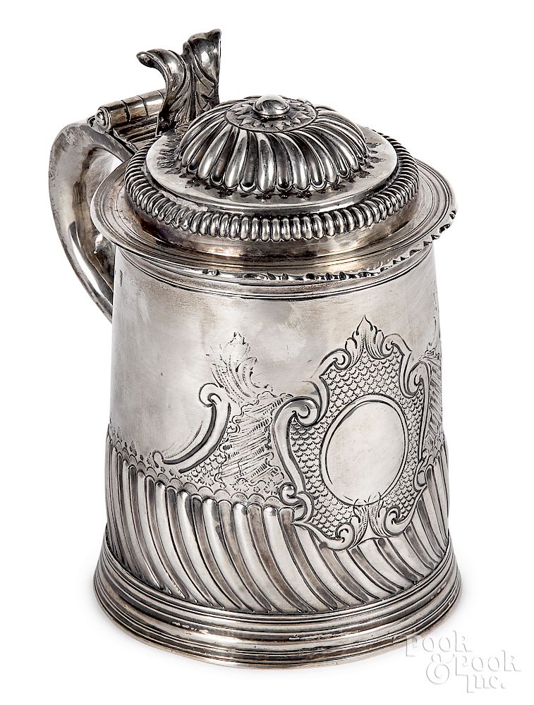 Appraisal: English Britannia silver tankard - English Britannia silver tankard -