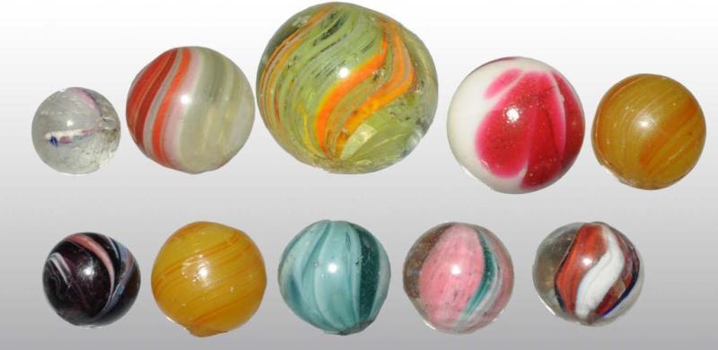 Appraisal: Lot of Assorted Handmade Marbles Description Includes one double-pontil slag