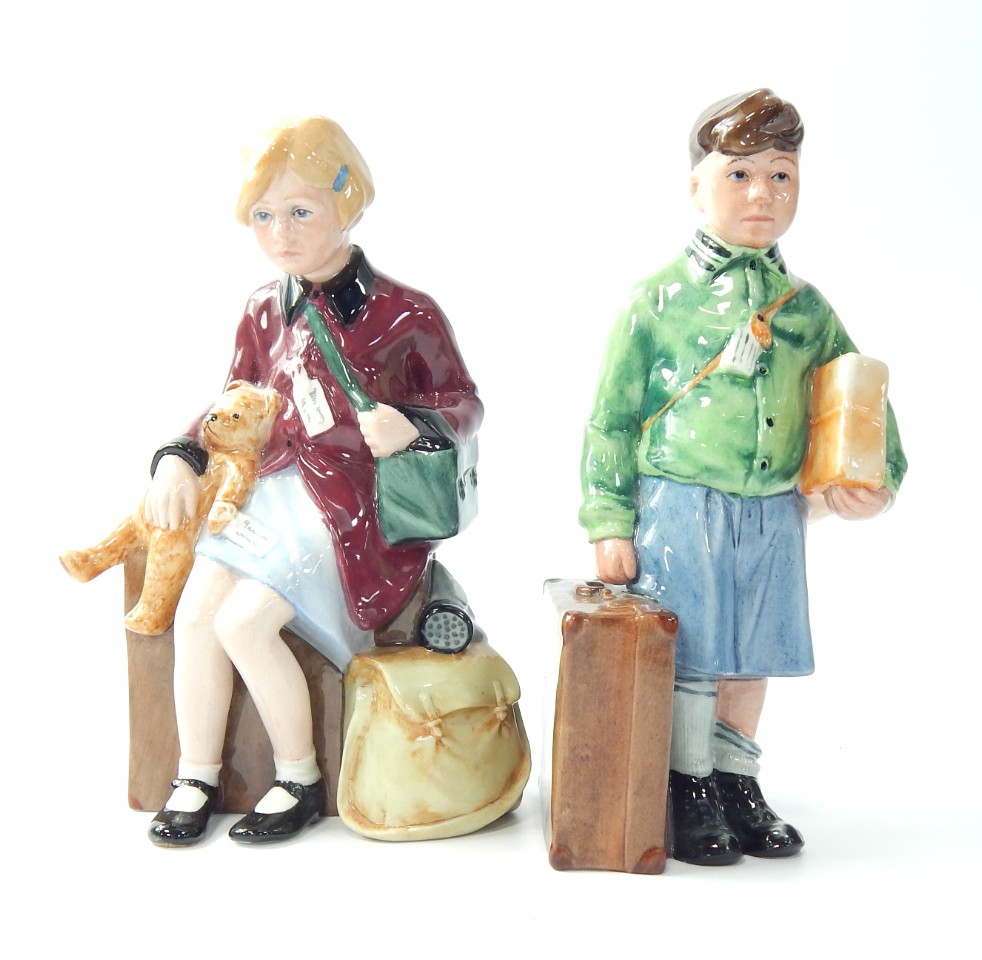 Appraisal: A pair of Royal Doulton figures The Girl Evacuee HN