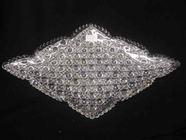 Appraisal: Cut Glass Tray Russian style pattern elaborate overall cut diamond