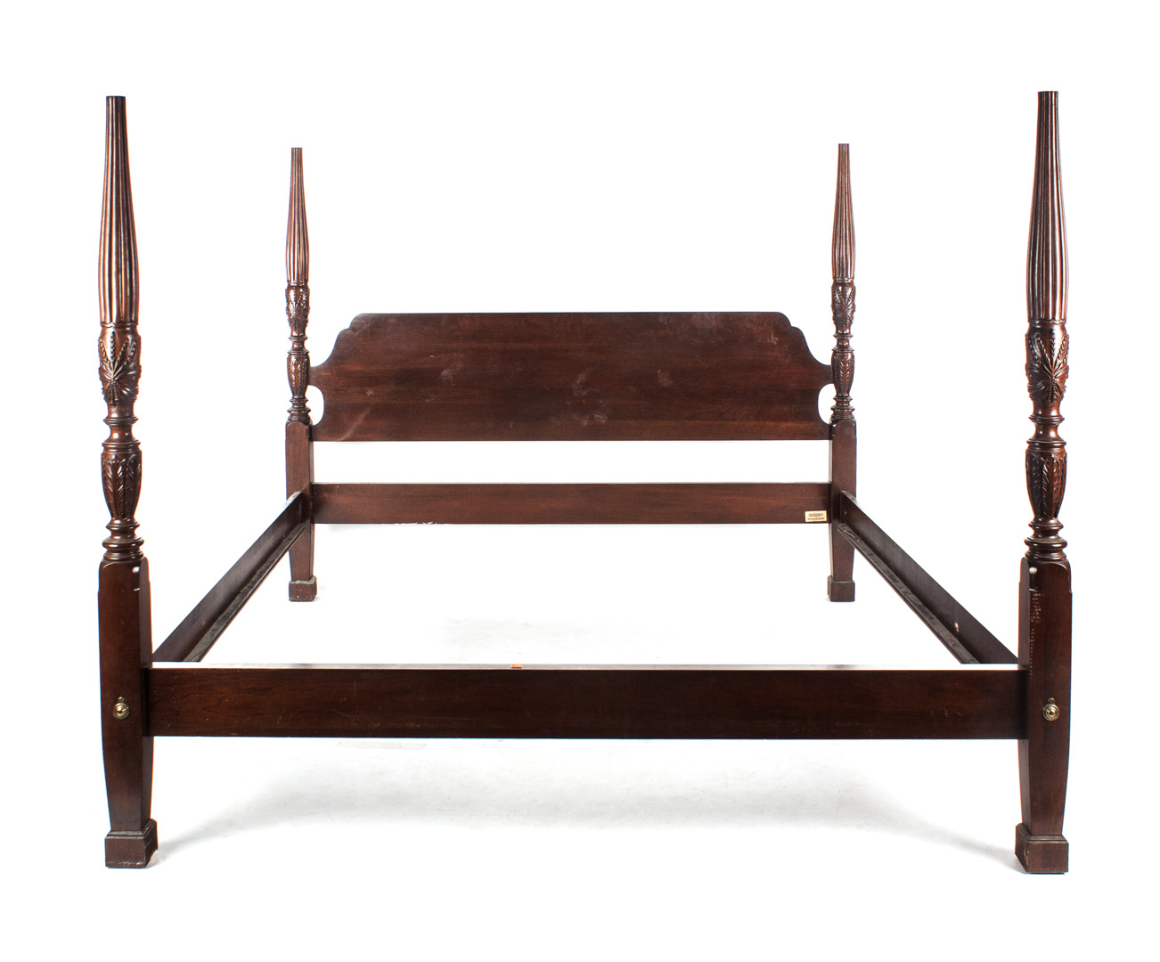 Appraisal: Federal style mahogany king-size bedstead approx in H in L