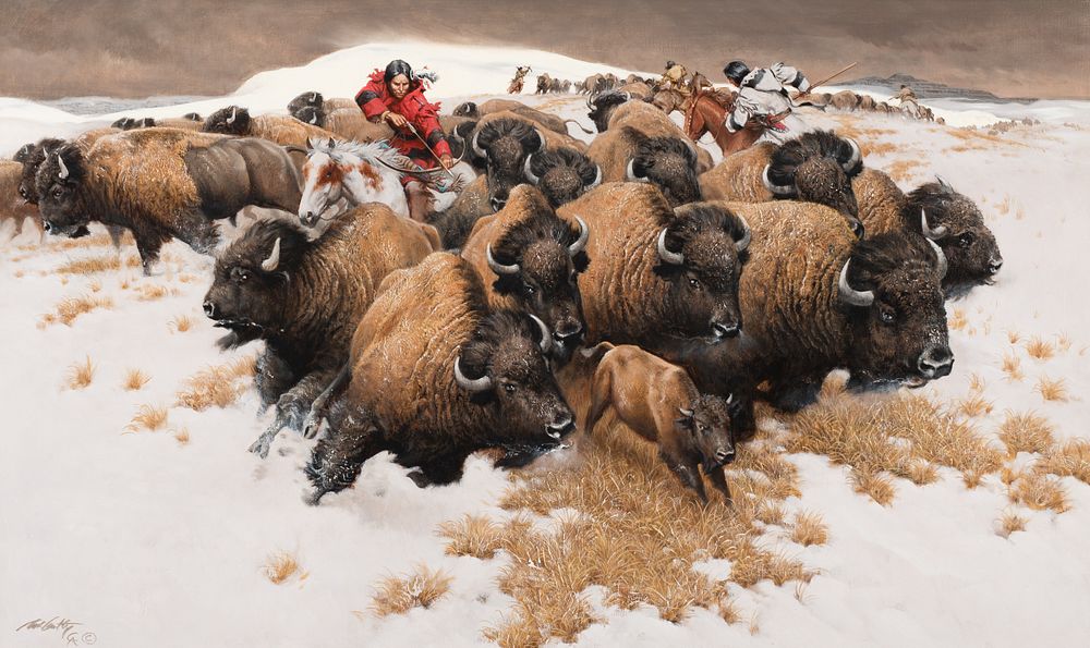 Appraisal: Frank McCarthy Winter Hunt Frank McCarthy Winter Hunt oil on