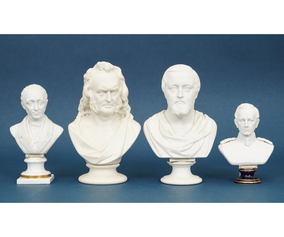 Appraisal: Four Perianware busts one of Baumgartner Professor John Wilson and