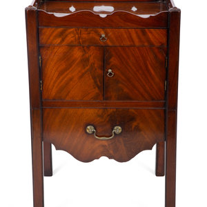 Appraisal: A George III Style Figured Mahogany Bedside Commode TH TH