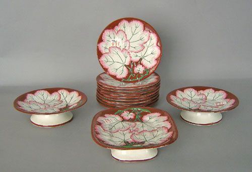 Appraisal: Group of floral decorated tableware stamped Pearl Ware pcs