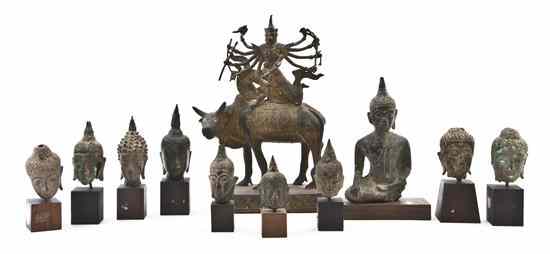 Appraisal: A Southeast Asian Bronze Model of a Multi-Armed Deity depicted