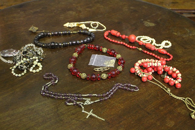 Appraisal: A COLLECTION OF MISCELLANEOUS BEADS necklaces etc of stylised form