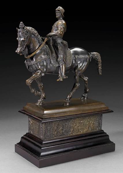 Appraisal: A patinated bronze equestrian figure of Bartolommeo Colleoni after the