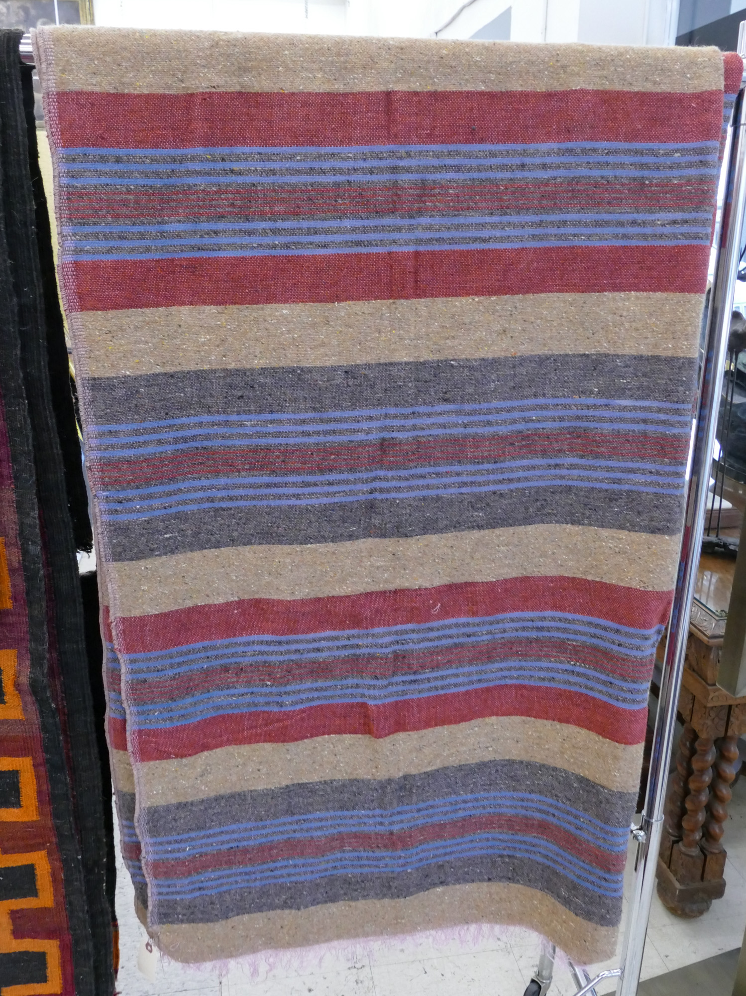 Appraisal: pc Vintage Banded Wool Blankets