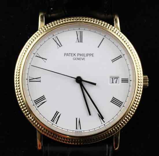 Appraisal: A gentleman's ct gold Patek Phillipe Calatrava quartz wrist watch