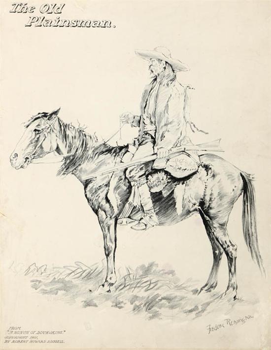 Appraisal: TWO DRAWINGS FROM BUNCH OF BUCKSKINS AFTER FREDERIC REMINGTON NEW