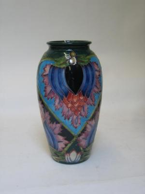 Appraisal: A MOORCROFT POTTERY VASE dated of ovoid form tube lined