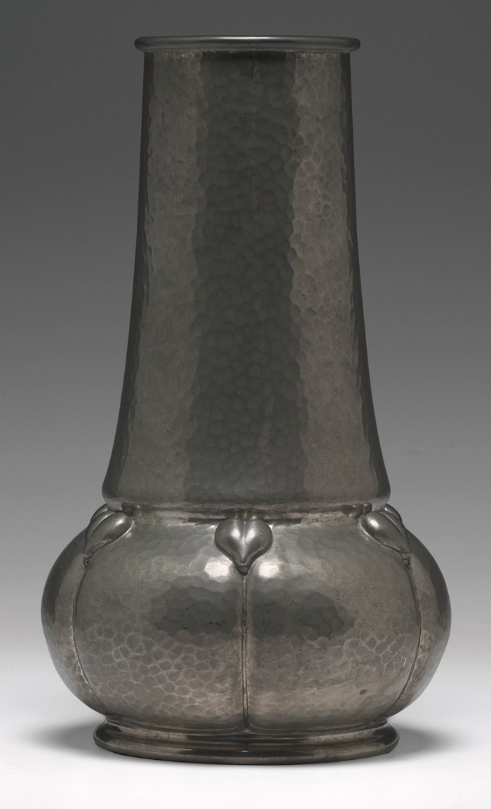 Appraisal: Good Liberty Co vase unusual form in hammered pewter original