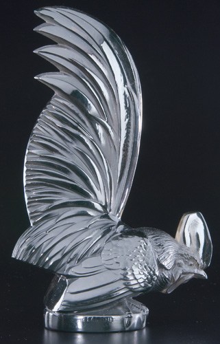 Appraisal: R LALIQUE Mascot hood ornament Coq Nain smoky topaz c