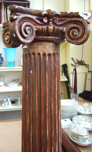 Appraisal: A pair of th century gilt plaster fluted columns with