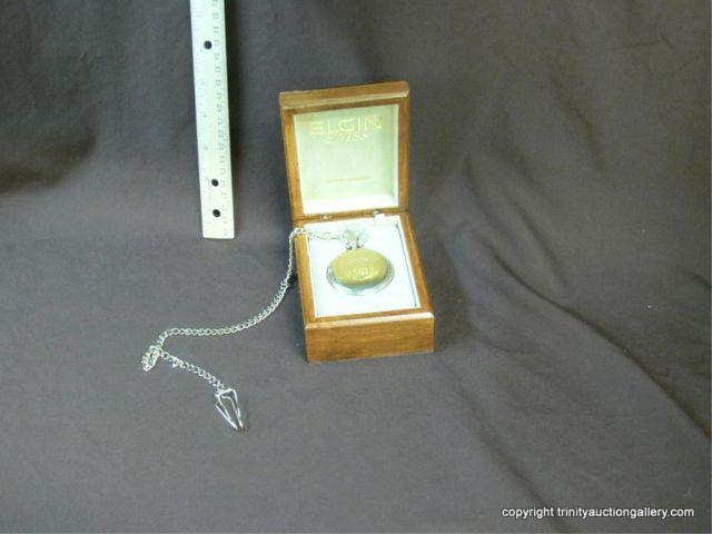 Appraisal: Elgin Quartz Pocket Watch Fob in Original Box - Elgin