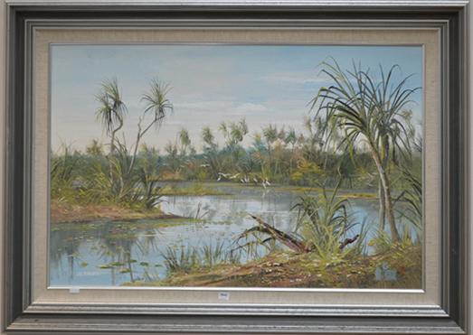 Appraisal: JOHN MILENKOVIC WETLANDS OIL ON BOARD X CM JOHN MILENKOVIC