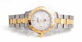 Appraisal: A stainless steel and gold plated lady's Tag Heuer 'Aquaracer'