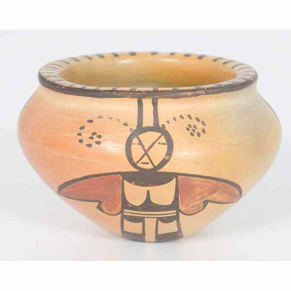 Appraisal: Hopi Vase with Butterfly small unsigned vase whimsically decorated with