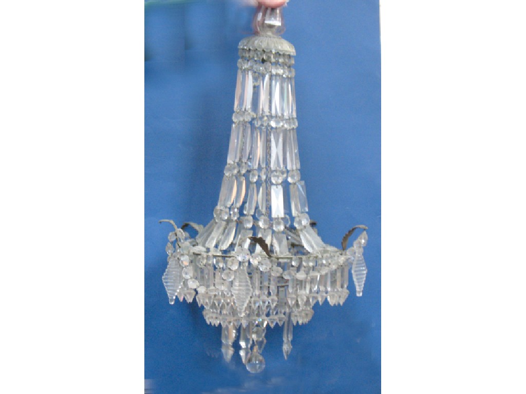 Appraisal: A VICTORIAN STYLE CUT GLASS CHANDELIER with hanging rectangular drops