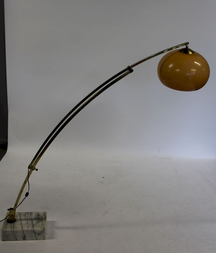 Appraisal: MIDCENTURY Arc Floor Lamp With Marble Base From a New