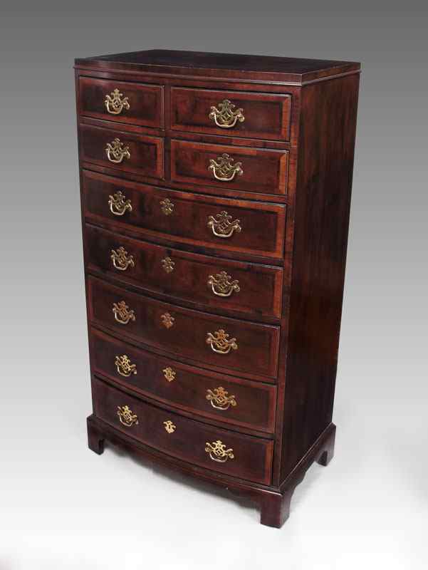 Appraisal: HENREDON ASTON COURT TALL CHEST Slightly bowed front Chippendale style