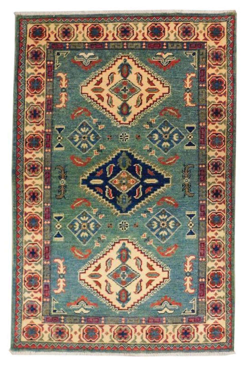 Appraisal: RUG Uzbek Kazak ' x ' wool on cotton fibers