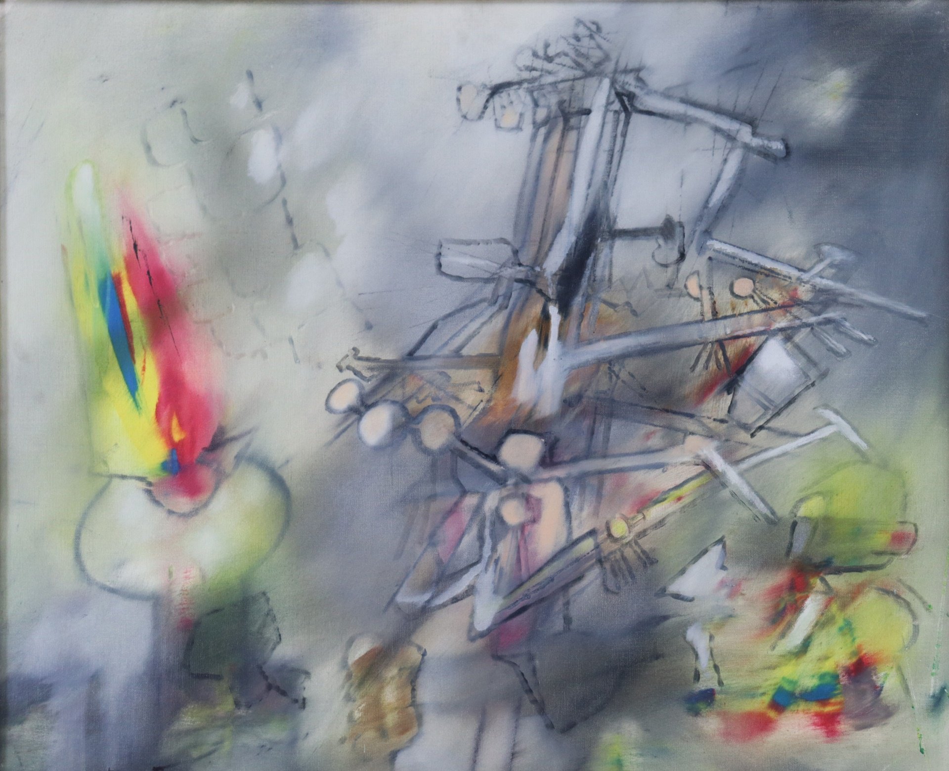 Appraisal: ROBERTO MATTA CHILEAN - Oil on canvas Se Conduire Signed