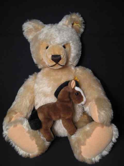 Appraisal: Steiff collectible blonde mohair teddy bear Sold together with Steiff