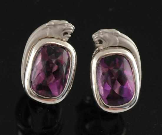 Appraisal: A pair of amethyst earrings by Carrera Carrera Each earring