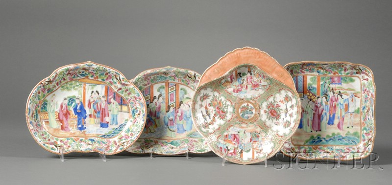 Appraisal: Four Chinese Export Porcelain Serving Dishes China th century a