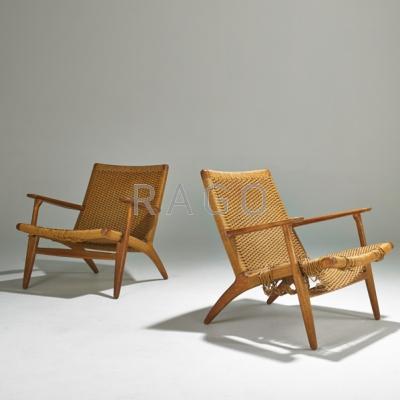 Appraisal: HANS WEGNER CARL HANSEN AND SON Pair of lounge chairs