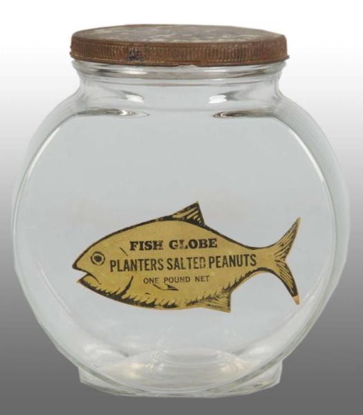 Appraisal: Planters Peanut Mr Peanut lb Goldfish Jar Description Circa s