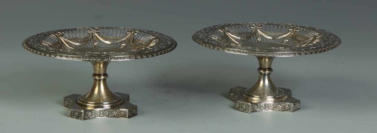 Appraisal: Pair of Crichton Bros Sterling Tazzas Pair of Crichton Bros