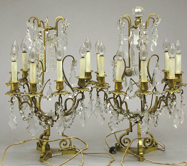 Appraisal: A pair of Louis XV style gilt bronze and cut