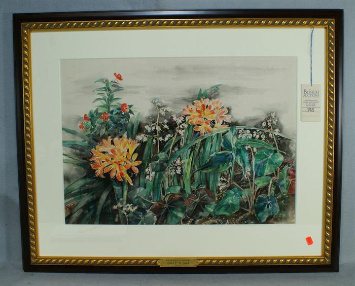 Appraisal: Ethel Penniwell Brown Leach American - Watercolor Wilderness of Flowers