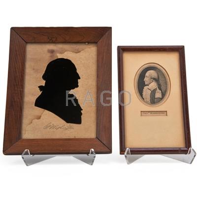 Appraisal: SILHOUETTE OF GENERAL WASHINGTON th c together with a facsimile