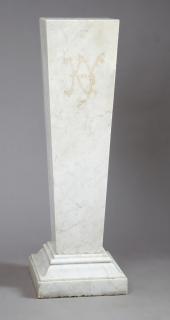 Appraisal: Italian Carrara Marble Pedestal late th c of tapering form