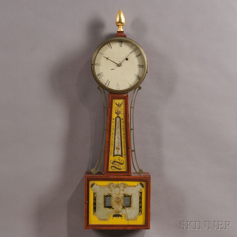 Appraisal: Simon Willard Patent Timepiece or Banjo Clock Boston Massachusetts c