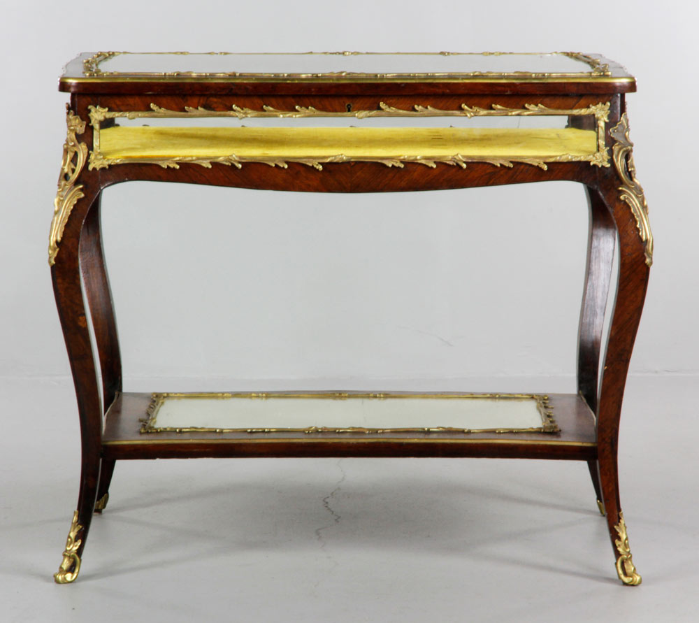 Appraisal: - French Ormolu Vitrine French vitrine with ormolu h x